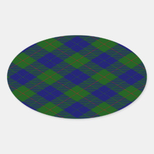 Adesivo Oval Xadrez azul-tartã-barclay