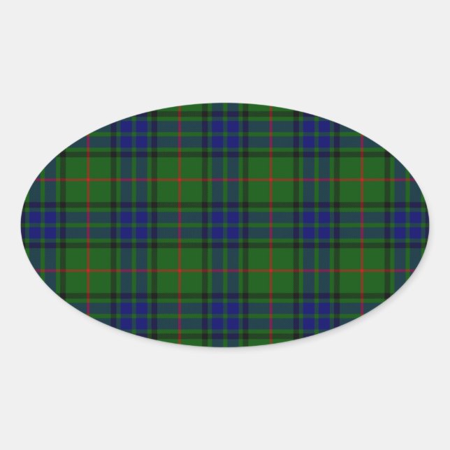 Adesivo Oval Xadrez azul-tartan Lauder (Frente)