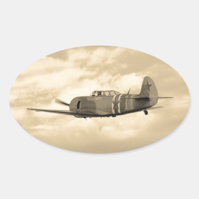 Adesivo Oval Yak 11 em Voo (Frente)