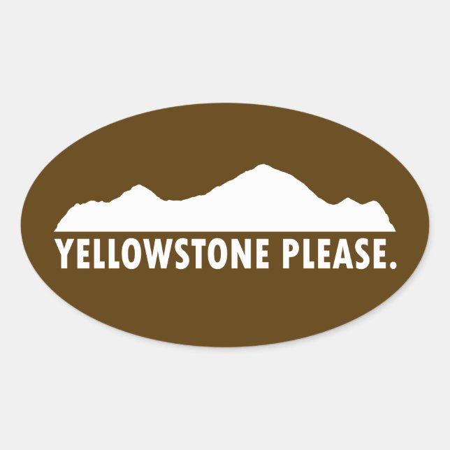 Adesivo Oval Yellowstone, por favor (Frente)