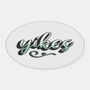 Adesivo Oval Yikes - Design estético - Trendy & Fun