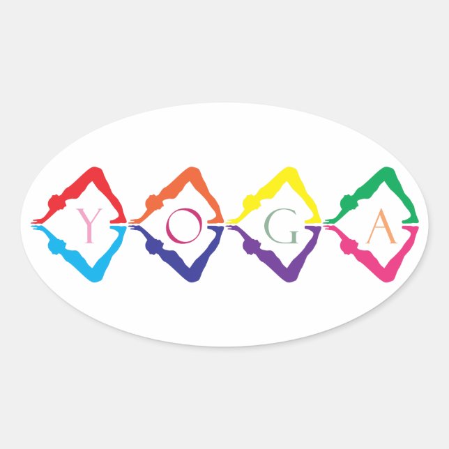 Adesivo Oval YOGA multicolor (Frente)