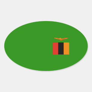 Adesivo Oval Zâmbia - bandeira zambiana