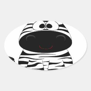 Adesivo Oval Zebra Animal Fofo Listras Selva Safari Caprichoso