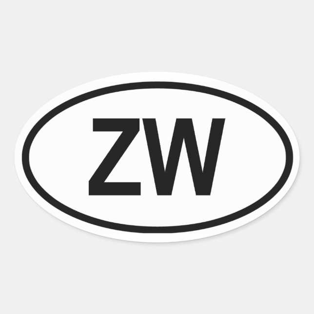 Adesivo Oval Zimbabué "ZW" (Frente)