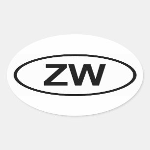 Adesivo Oval Zimbabwe "ZW "