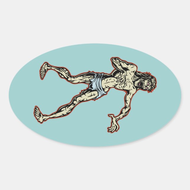 Adesivo Oval Zombie Jesus 1 (Frente)