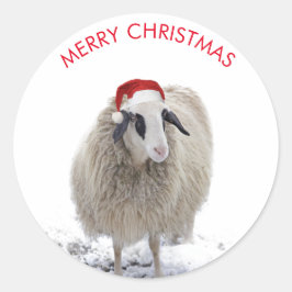 Adesivo OVELHA COM Papai Noel que é PERSONALIZÁVEL