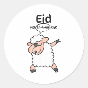 Adesivo Ovelha fofa de Dabbing Eid Mu-ba-a-ah-rak Eid Al A