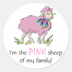 Adesivo Ovelha Rosa da Família
