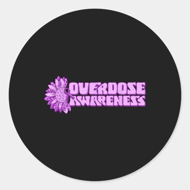 Adesivo Overdose Awareness Purple Ribbon Drug Addiction 32 (Frente)