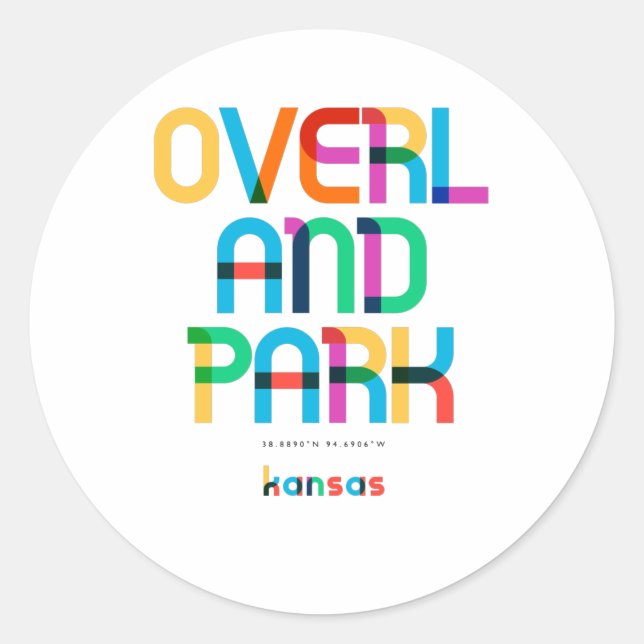 Adesivo Overland Park Kansas Meio século, Pop Art,, (Frente)