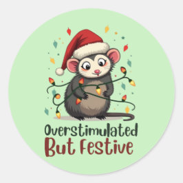Adesivo Overstimulated But Festive – Funny Christmas