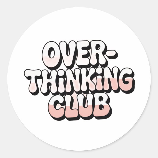 Adesivo Overthinking Club Retro 90s Sticker (Frente)