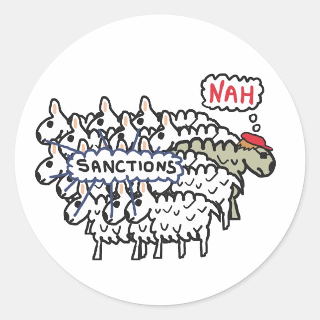 Adesivo Ovinos Anti-Sanções (Frente)