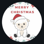 Adesivo Ovinos de Natal, Animais de Inverno Clássicos, Ron<br><div class="desc">As ovelhas de Natal com luzes de fada. Animais engraçados com presentes e neve até as férias. Também é engraçado para o Natal em julho. Ovelhas são animais doces e perfeitas para o Natal.</div>