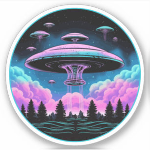Adesivo OVNIs estética de invasão de Alienígena