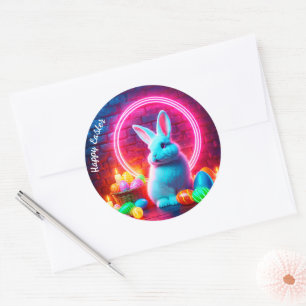 Adesivo Ovo de coelho Páscoa-neonês, cor-de-rosa, decor bo