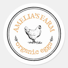 Adesivo Ovo de Galinha da Fazenda Vintage Personalizado