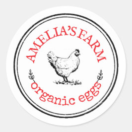 Adesivo Ovo de Galinha da Fazenda Vintage Personalizado