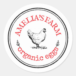 Adesivo Ovo de Galinha da Fazenda Vintage Personalizado