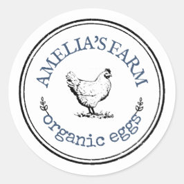 Adesivo Ovo de Galinha da Fazenda Vintage Personalizado