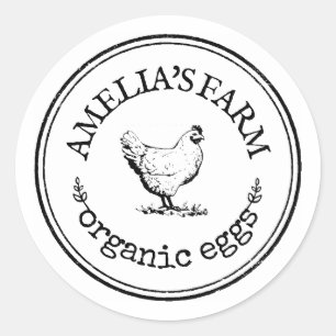 Adesivo Ovo de Galinha da Fazenda Vintage Personalizado