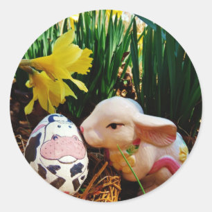 Adesivo Ovo do coelhinho da Páscoa e da vaca