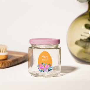 Adesivo ovo floral a aquarela do felz pascoa