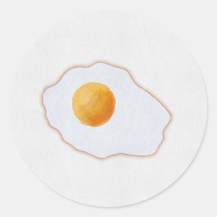 Adesivo Ovo Frito Estilo Aquarela Minimalista Arte Prin