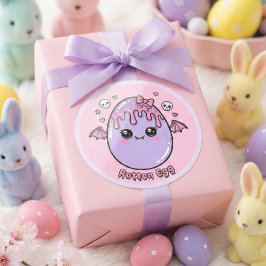 Adesivo Ovo Podre Pastel Goth Páscoa Kawaii Rosa Lavanda