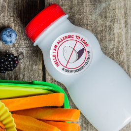 Adesivo Ovos Alergia com número de emergência