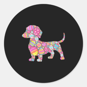 Adesivo Ovos Coloridos Cachorro Dachshund Filhote