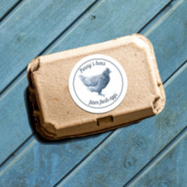 Adesivo Ovos de frango frescos de fazenda com o seu nome