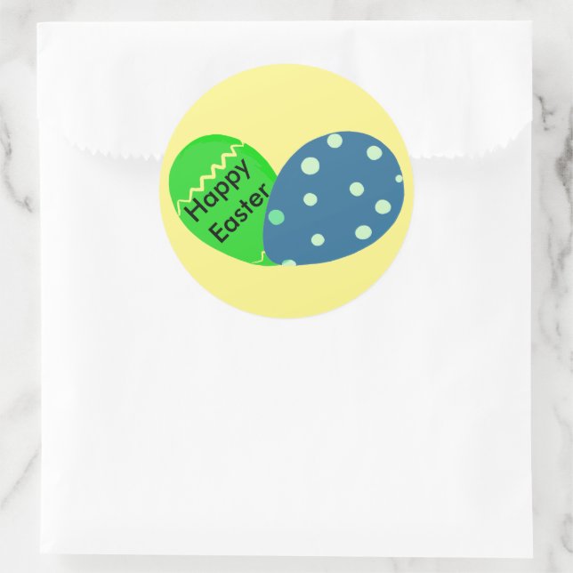 Adesivo Ovos de Páscoa Azul Verde felz pascoa (Bolsa)