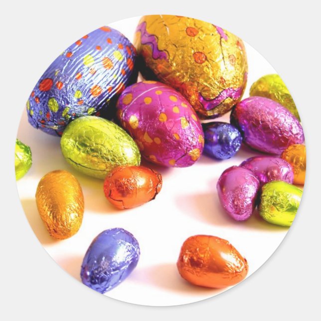 Adesivo Ovos de Páscoa de Chocolate para Férias (Frente)