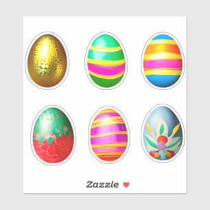 Adesivo Ovos de Páscoa Decorados Coloridos