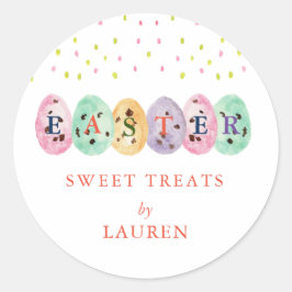 Adesivo Ovos de Páscoa em aquarela fofa doces de Páscoa