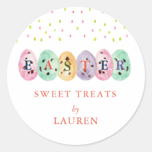 Adesivo Ovos de Páscoa em aquarela fofa doces de Páscoa
