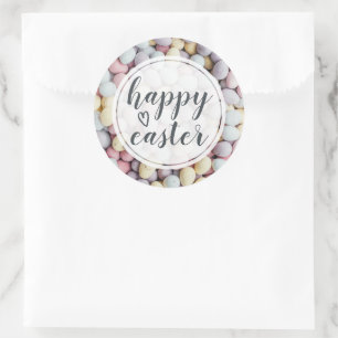 Adesivo Ovos de Páscoa Feliz em Letra Elegante