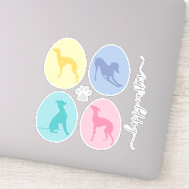 Adesivo Ovos de Páscoa Pastel Italiano Greyhound Dog Lover