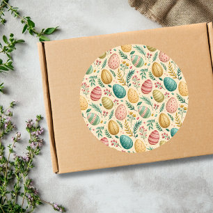 Adesivo Ovos de Páscoa Vintage com Botões Florais