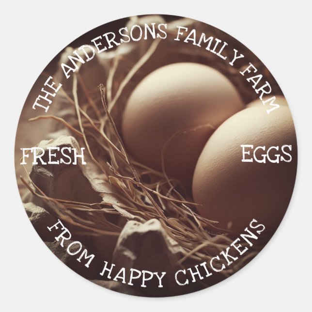 Adesivo Ovos em um cote de Modelo de imagem personalizada  (Frente)