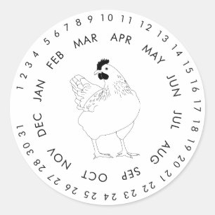 Adesivo Ovos Frescos Datas Antigas Vintage Chicke Sticker