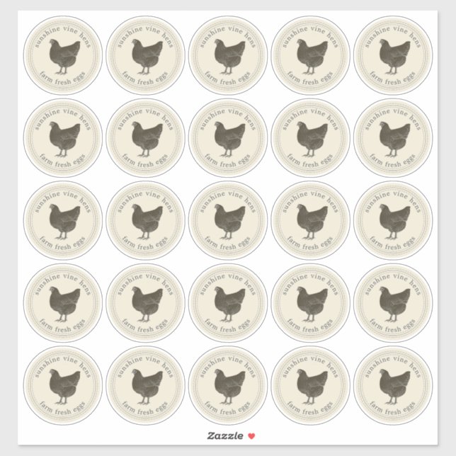 Adesivo Ovos Frescos De fazenda Cartonagem De Ovo Branco A (Folha)