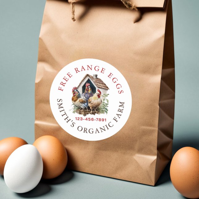 Adesivo Ovos Frescos de Fazenda de Água (Criador carregado)