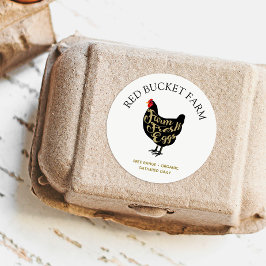 Adesivo Ovos Frescos de Fazenda de frango