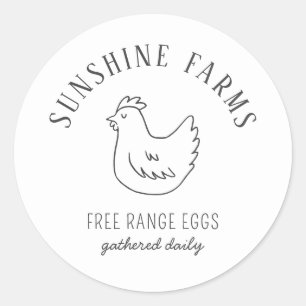 Adesivo Ovos Frescos De Fazenda Moderno Simples