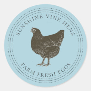 Adesivo Ovos Frescos De fazenda Vintage Hen Ovos Azul