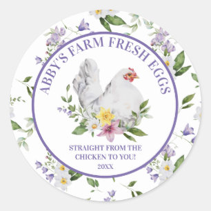 Adesivo Ovos Frescos de Galinha Floral 